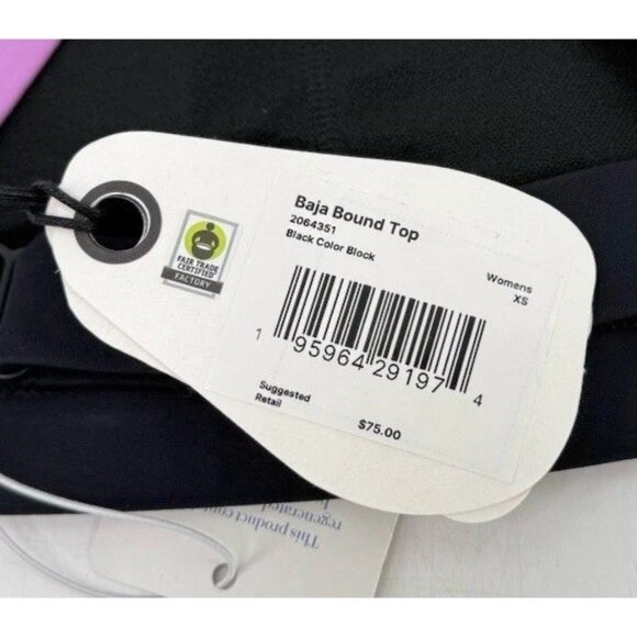 NWT prAna Baja Bound Swim Top Tankini Color Block‎ Bikini Top Sustainable XS - Picture 3 of 6